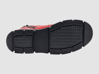 Helios - Botas femininas de couro com forro de pele de Medusa e zíper