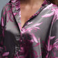 61 Jane - Women's Floral Satin Blouse