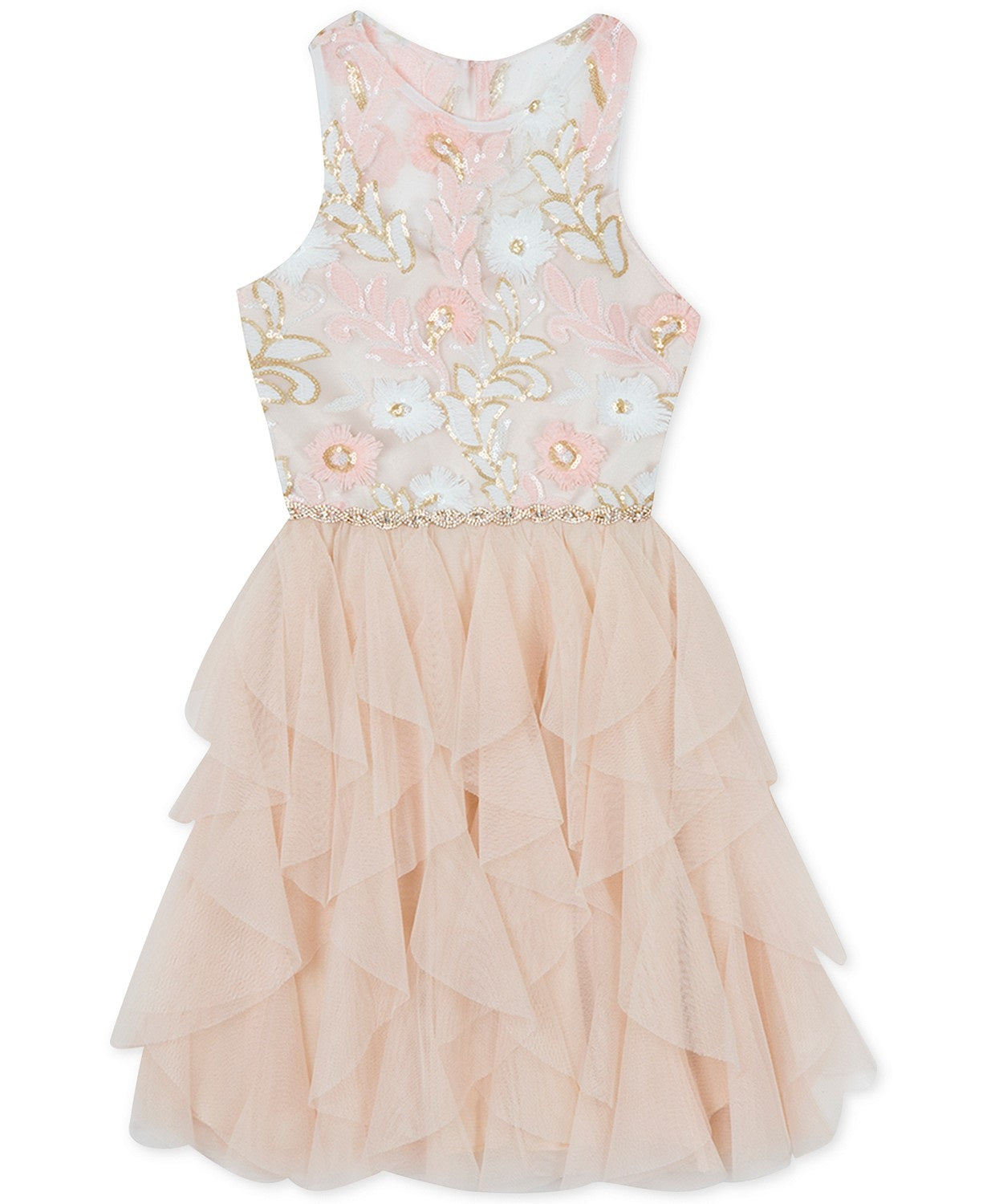 Vestido bordado com lantejoulas para meninas grandes, edições raras, rosa, tamanho 12"