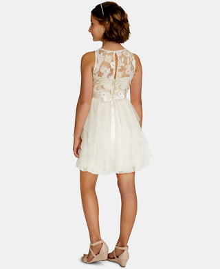 Vestido bordado com lantejoulas para meninas grandes, edições raras, rosa, tamanho 12"