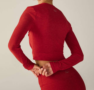 Beyond Yoga - Center Stage Cropped Long Sleeve Pullover Tee Top