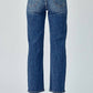 Risen - Calça Jeans de Cintura Alta com Perna Reta