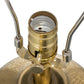 D18x31" Round Aluminum Sheet Gold Table Lamp with White Fabric Shade