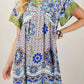 Gigio - Printed V-neck Mini Dress