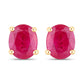 0.60 Carat Genuine Ruby 14K Yellow Gold Earrings