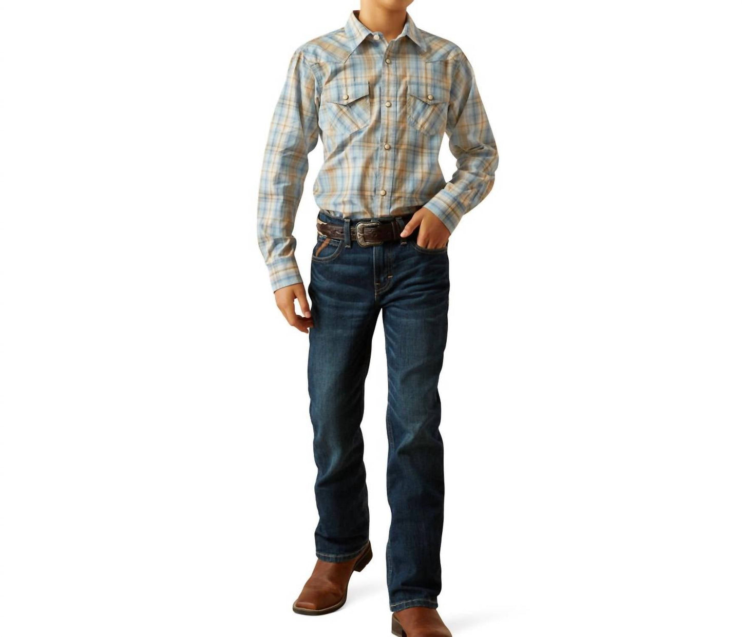 Ariat - Boy's Howe Long Sleeve Retro Plaid Shirt