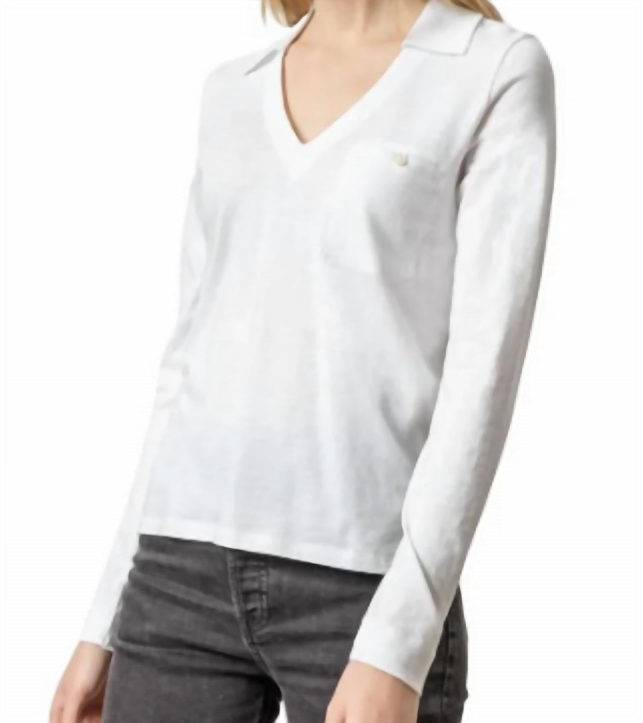 Lilla P - Women's Long Sleeve Collared V Neck
