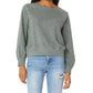 Bobi - Pleat Sleeve Crew Neck Sweat Shirt