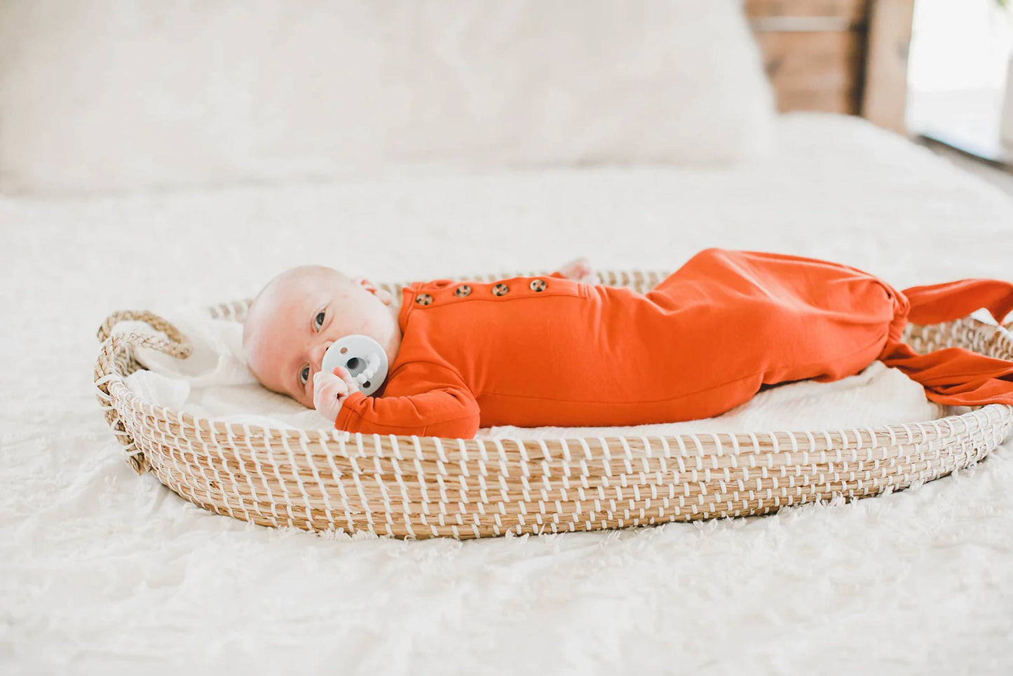 Fawn & Foster - Baby Organic Knotted Gown + Top Knot Hat Sleep Sack
