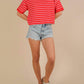 Very J - Oversized Stripe Casual Comfy Knit Top
