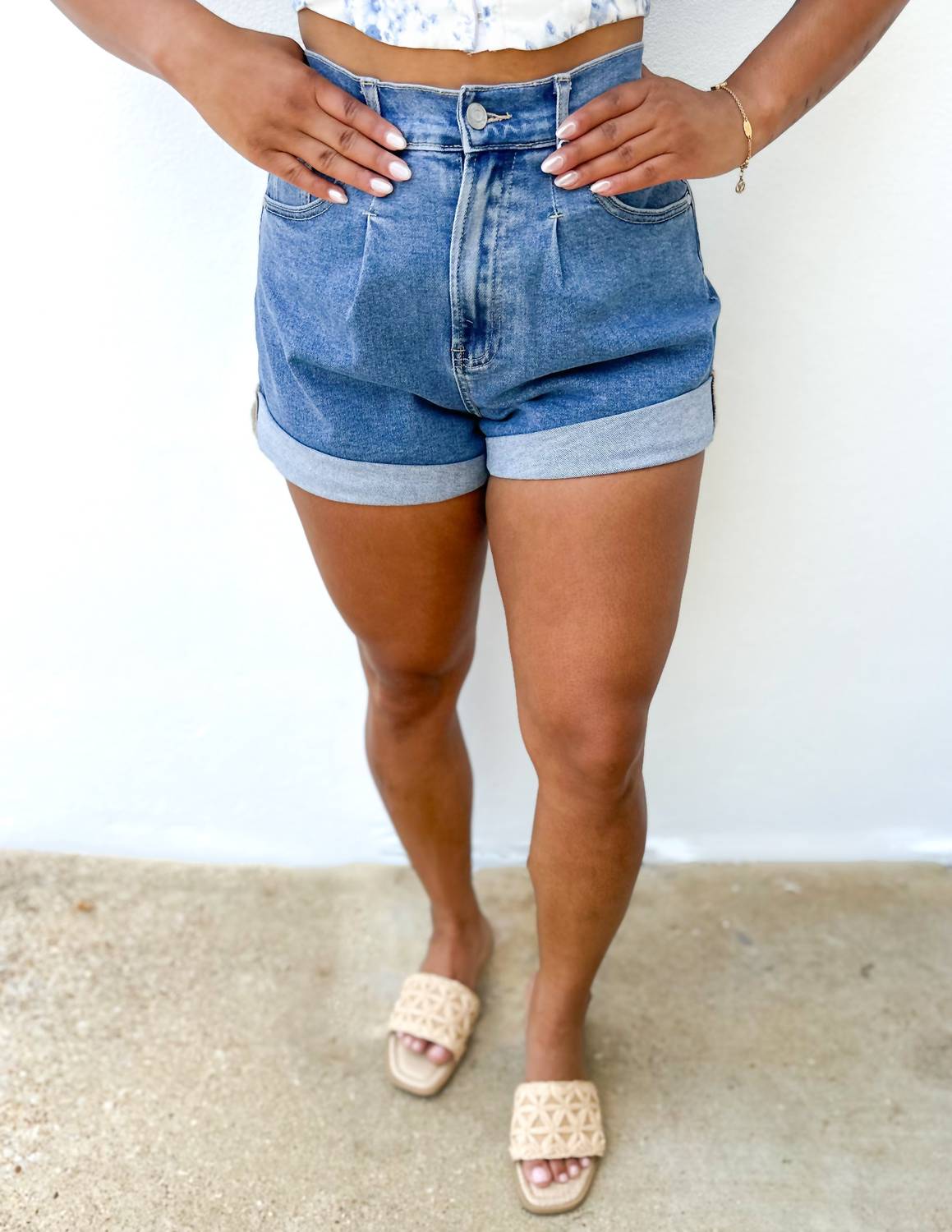 Anniewear - Drown Me In Love Loose Fit Denim Shorts