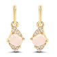 0.57 Carat Genuine Ethiopian Opal and White Diamond 14K Yellow Gold Earrings