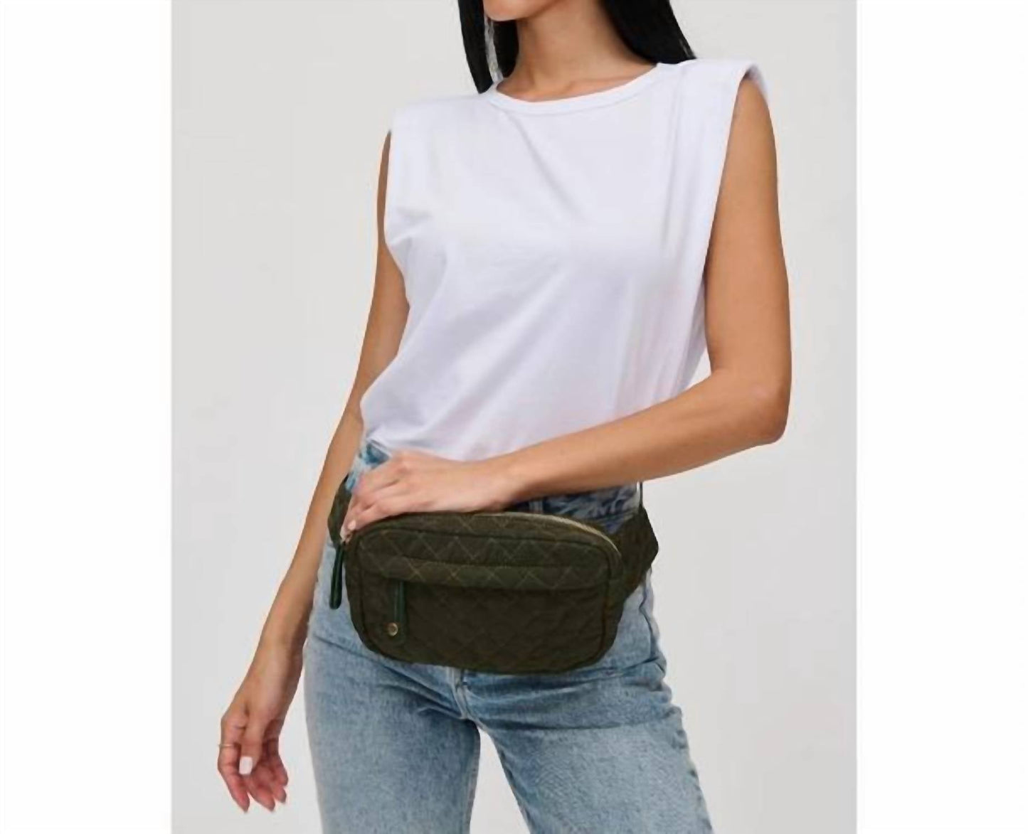 Urban Expressions - Teo Quilted Nylon Fanny Pack Belt Bag Sling Bag