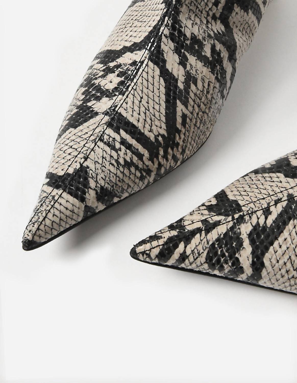 Ganni - Women's Faux Snake Crop Ankle Boot