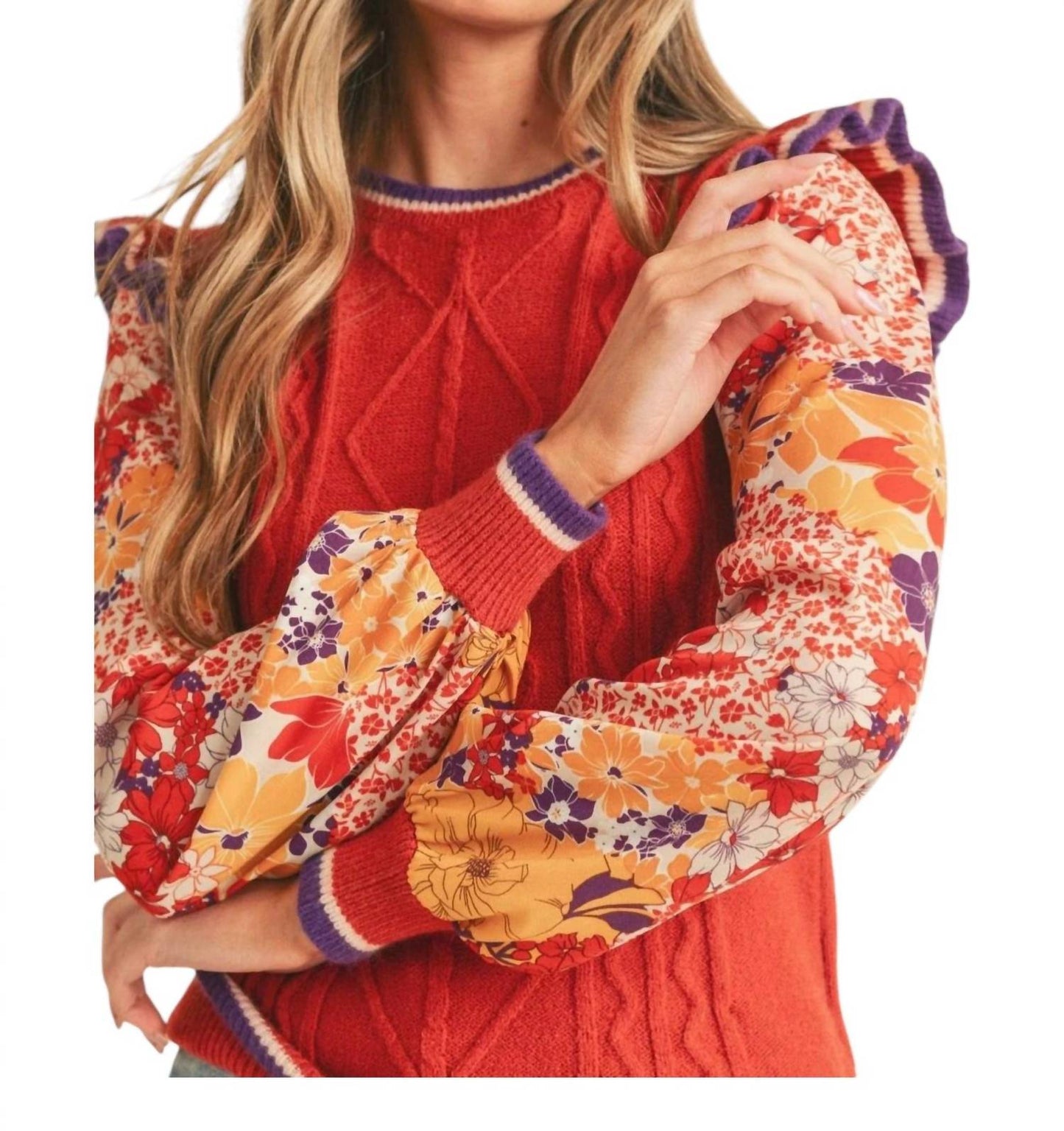 &Merci - Cece Cable Knit Sweater Top