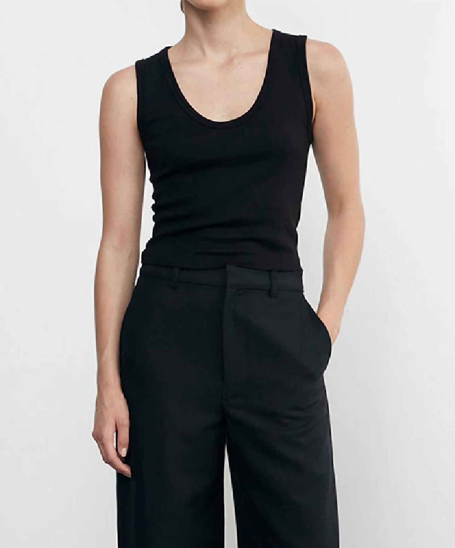 Enza Costa - Supima Baby Rib Cropped Fitted U Tank