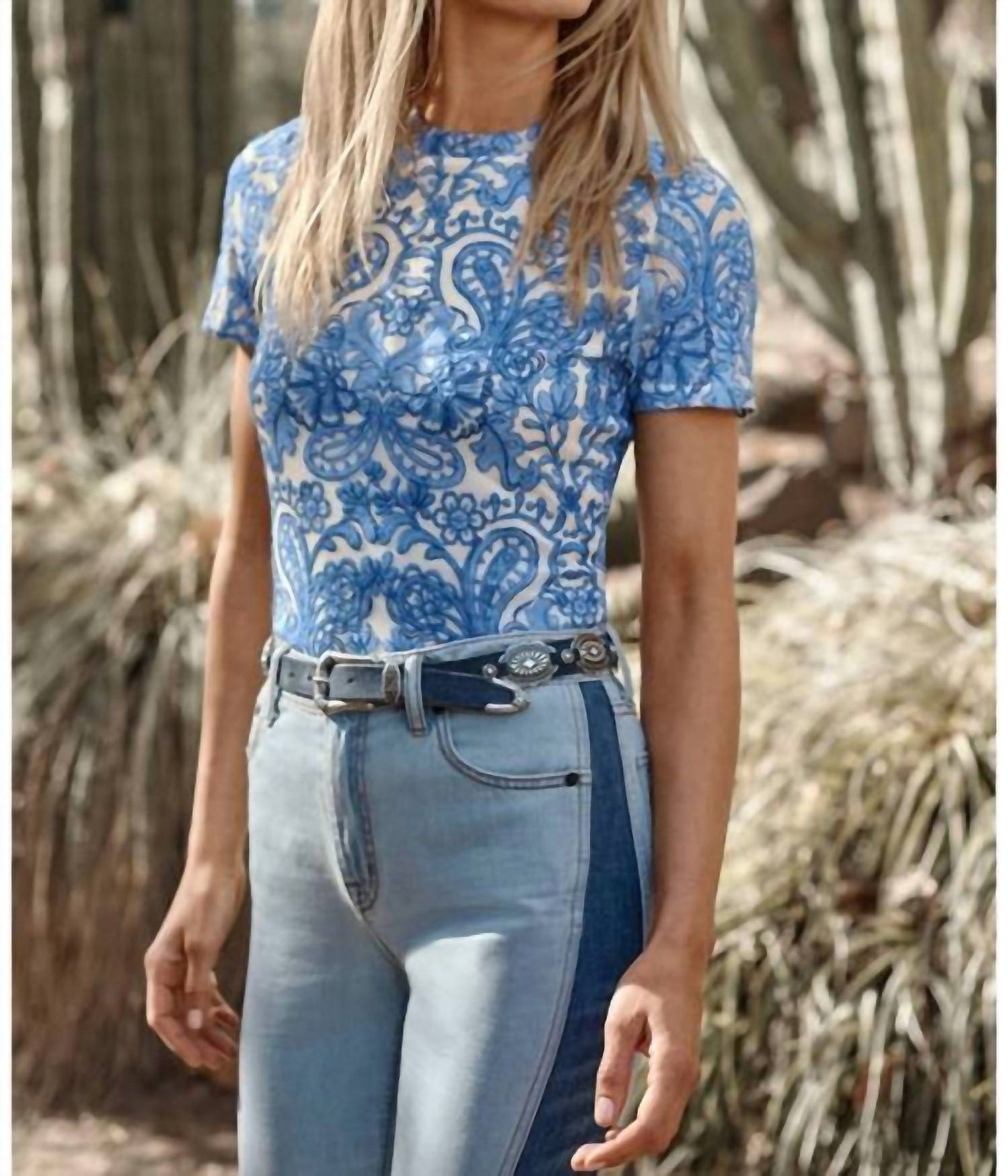 Johnny Was - ELEANOR SHORT SLEEVE MESH TEE