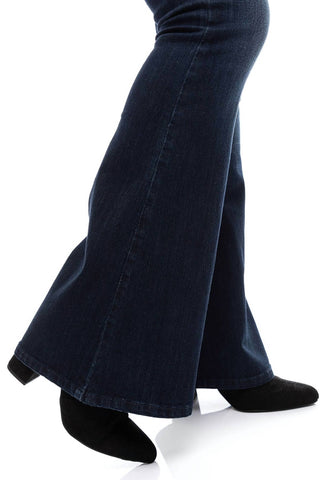 1822 Denim - Calça Jeans Flare Vintage Longa de Cintura Média