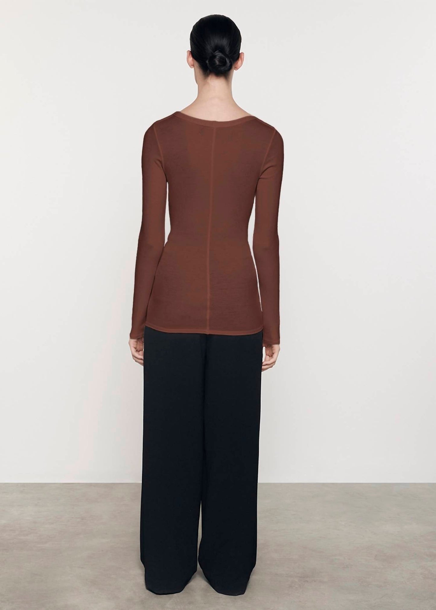 Enza Costa - SILK KNIT LONG SLEEVE CREW TEE