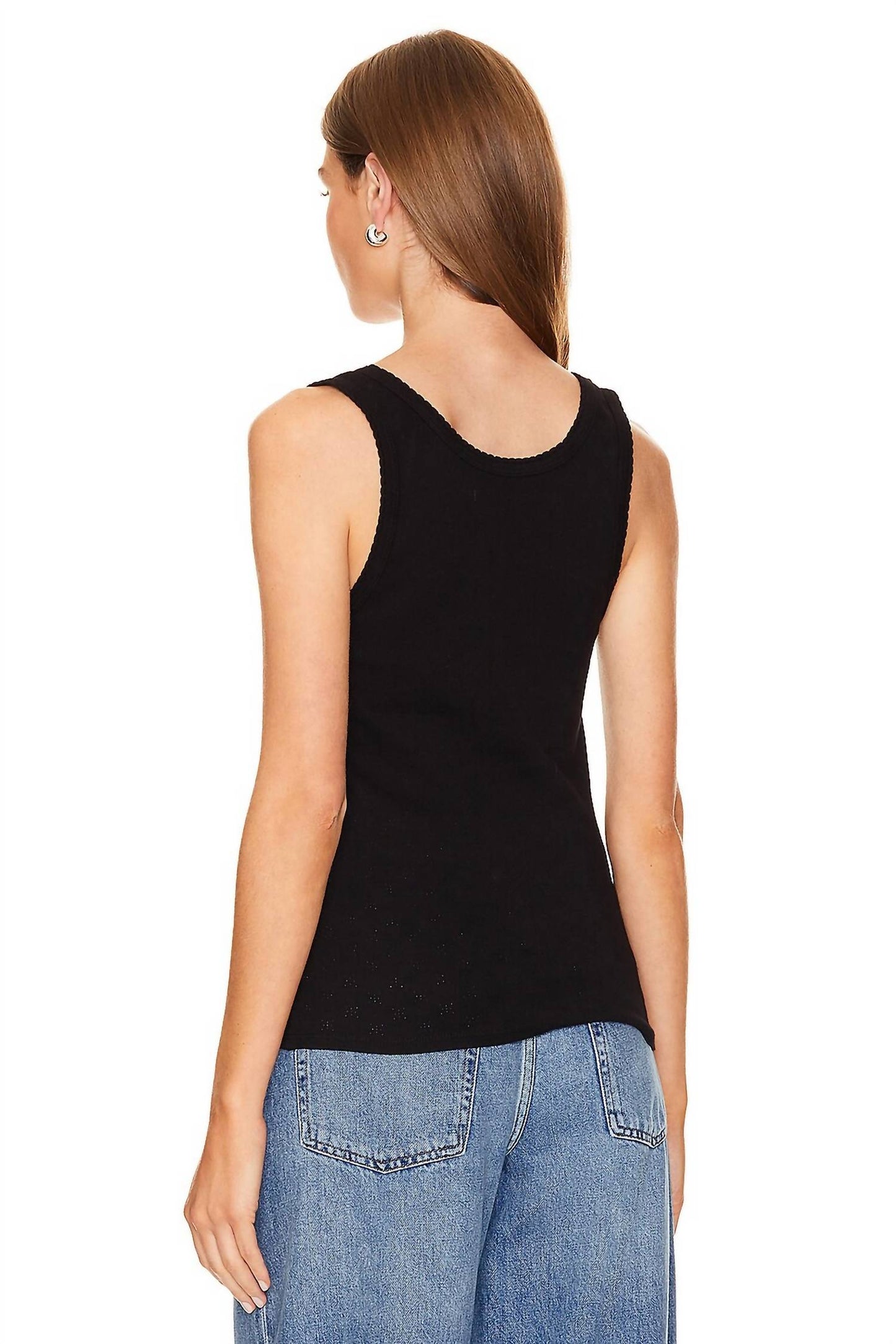 Enza Costa - SCALLOP EDGE POINTELLE TANK