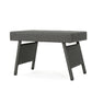 Outdoor Wicker Side Table With Rectangular Tabletop - Gray