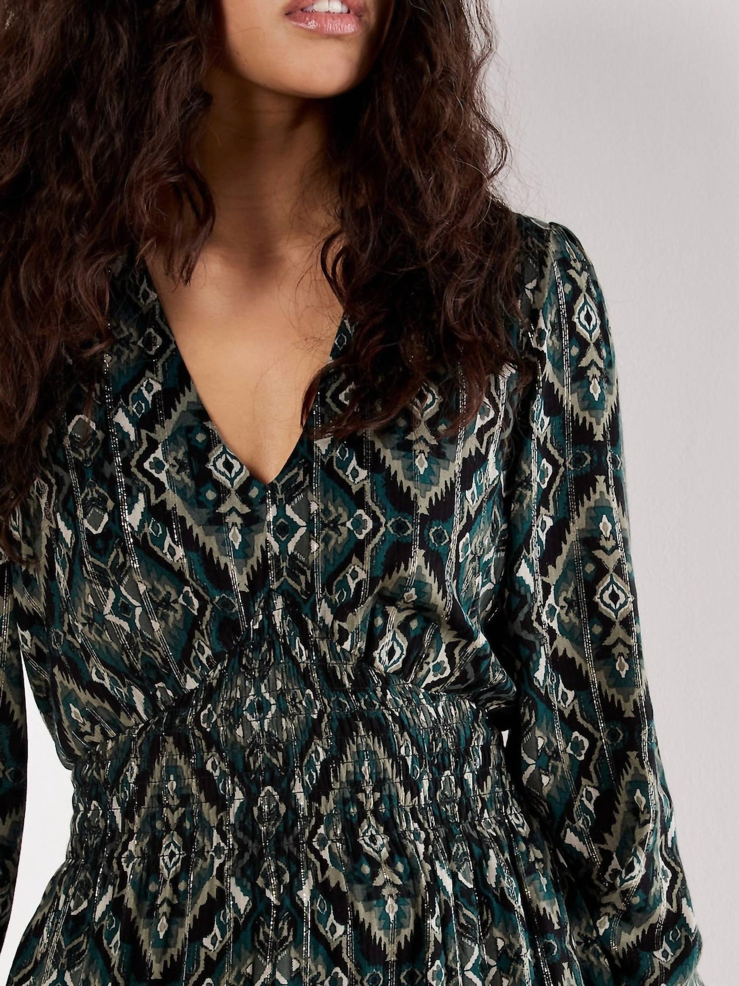 Apricot - Empire Smock Waist Tiered Dress