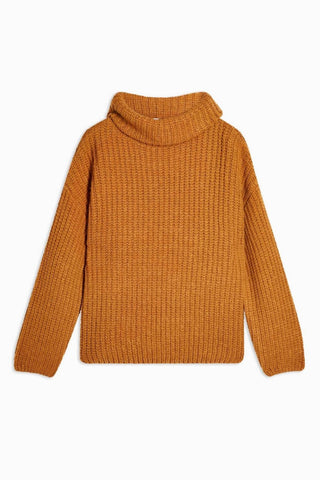 Topshop - Suéter de malha grossa com gola alta e relaxado