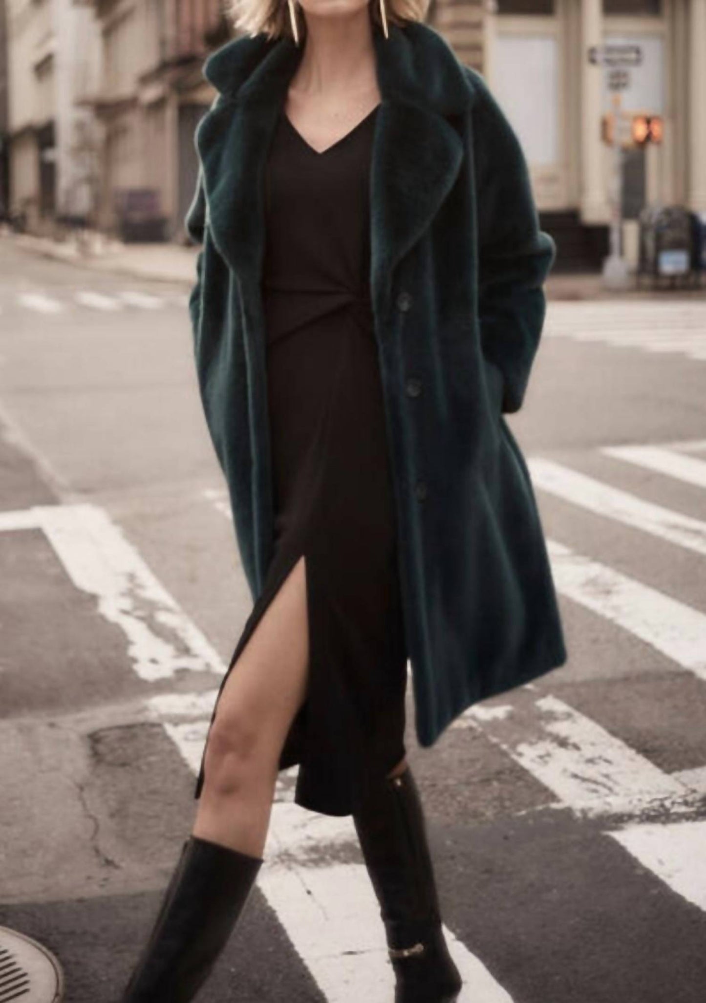 Joseph Ribkoff - Faux Fur Straight Coat