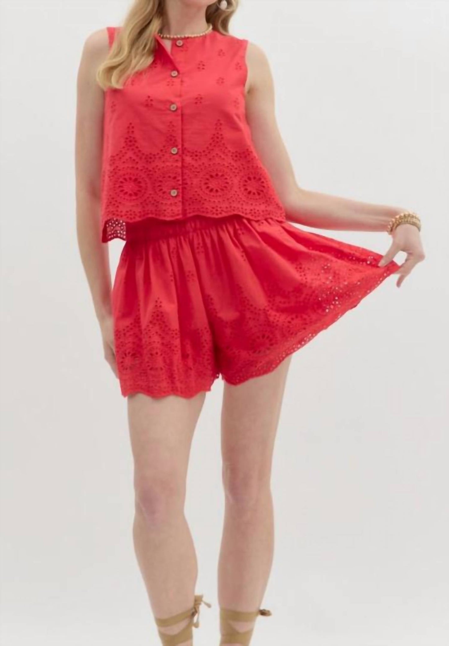 Entro - Eyelet Sleveless Top