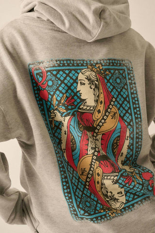 Promesa - Moletom com capuz estampado Rainha de Copas