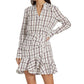 Veronica Beard - Sherry Long Sleeve Pleated Skirt Ruffle Trim Shirt Dress