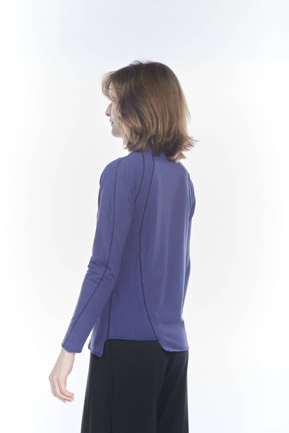 Matthildur - Emilia Contrast Stitching Long Sleeve Top
