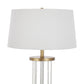 Rope Contemporary Floor Lamp in Natural Wood, White Metal, and Rope Accent