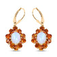 14K Yellow Gold Plated 5.42 Carat Genuine Ethiopian Opal, Citrine and White Topaz .925 Sterling Silver Earrings