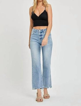 Risen - Calça Jeans Reta Relaxada de Cintura Alta