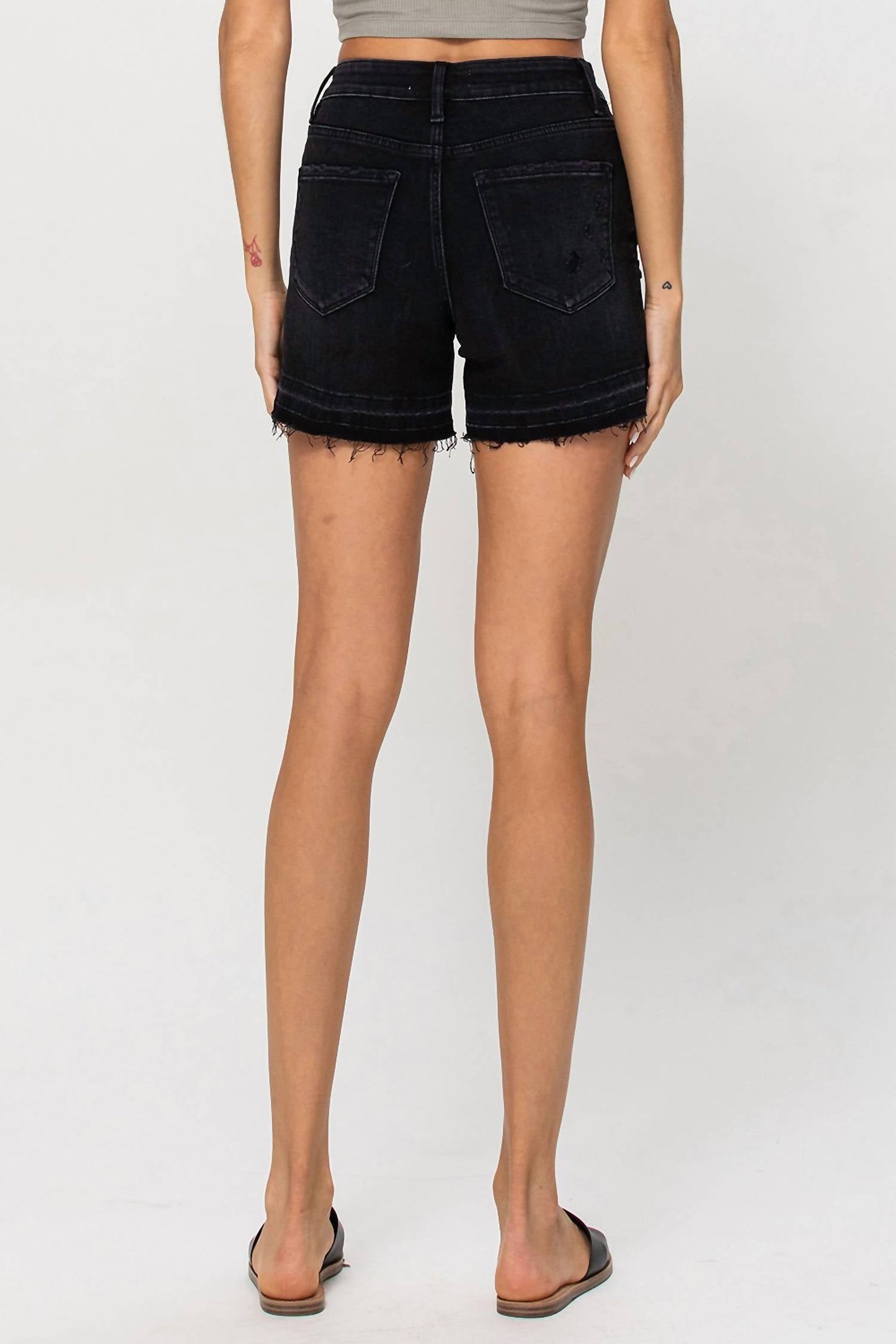 Vervet By Flying Monkey - High Rise Criss Cross Stretch Shorts