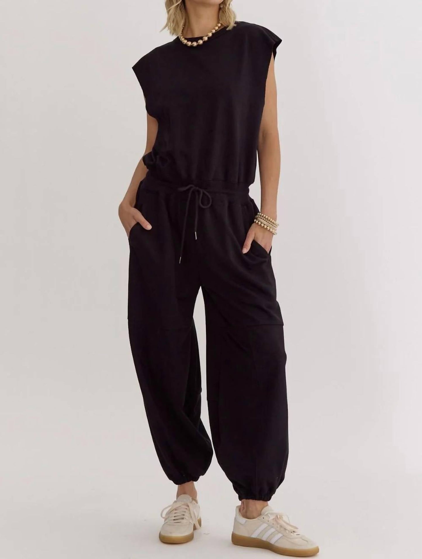 Entro - Harbor Sleeveless Waist Tie Jumpsuit