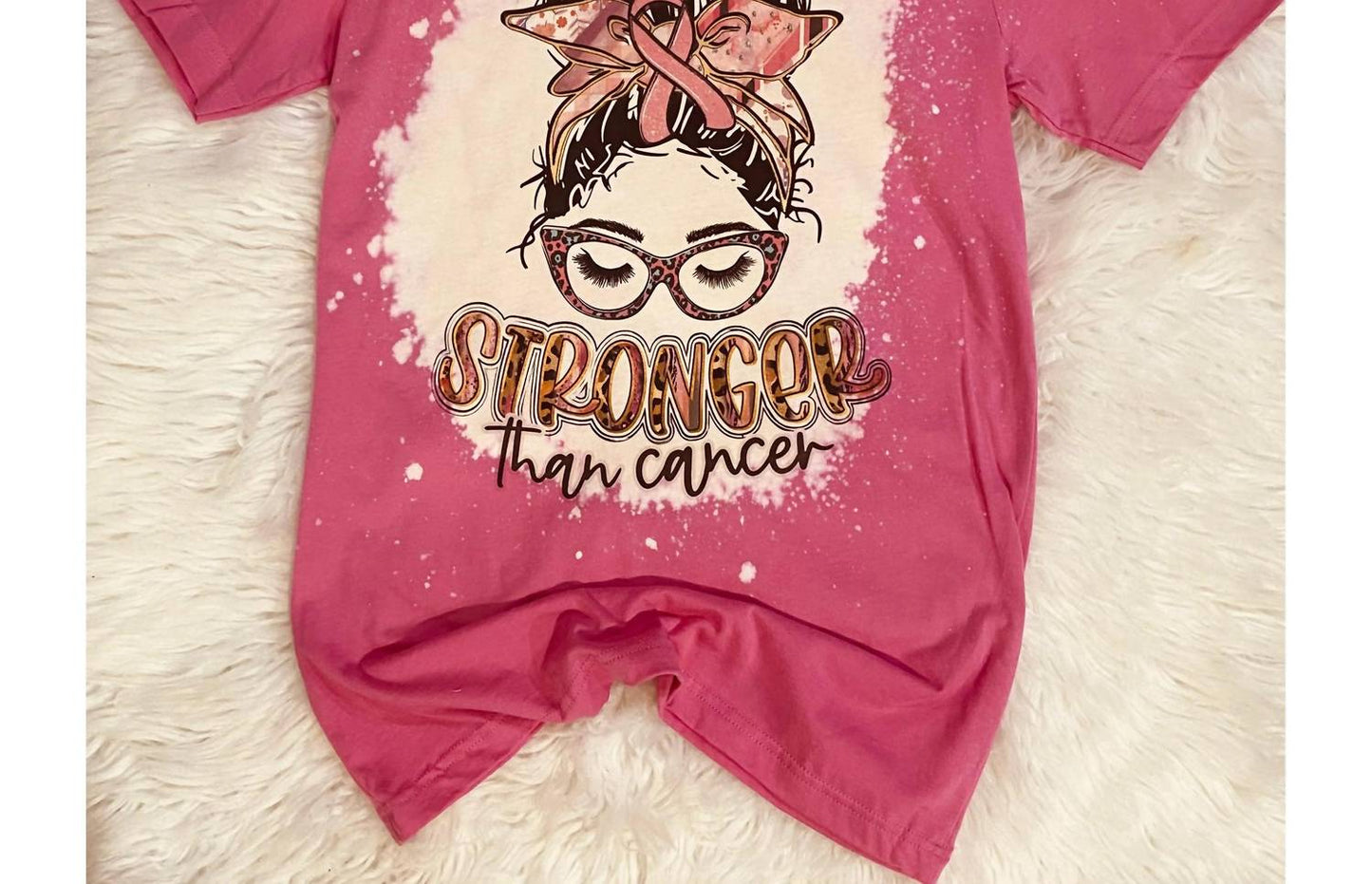 Squishy Faces - Women's Stronger Than Cancer Bleached Tee