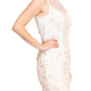 Adrianna Papell - Floral Embroidered Keyhole Mesh Dress