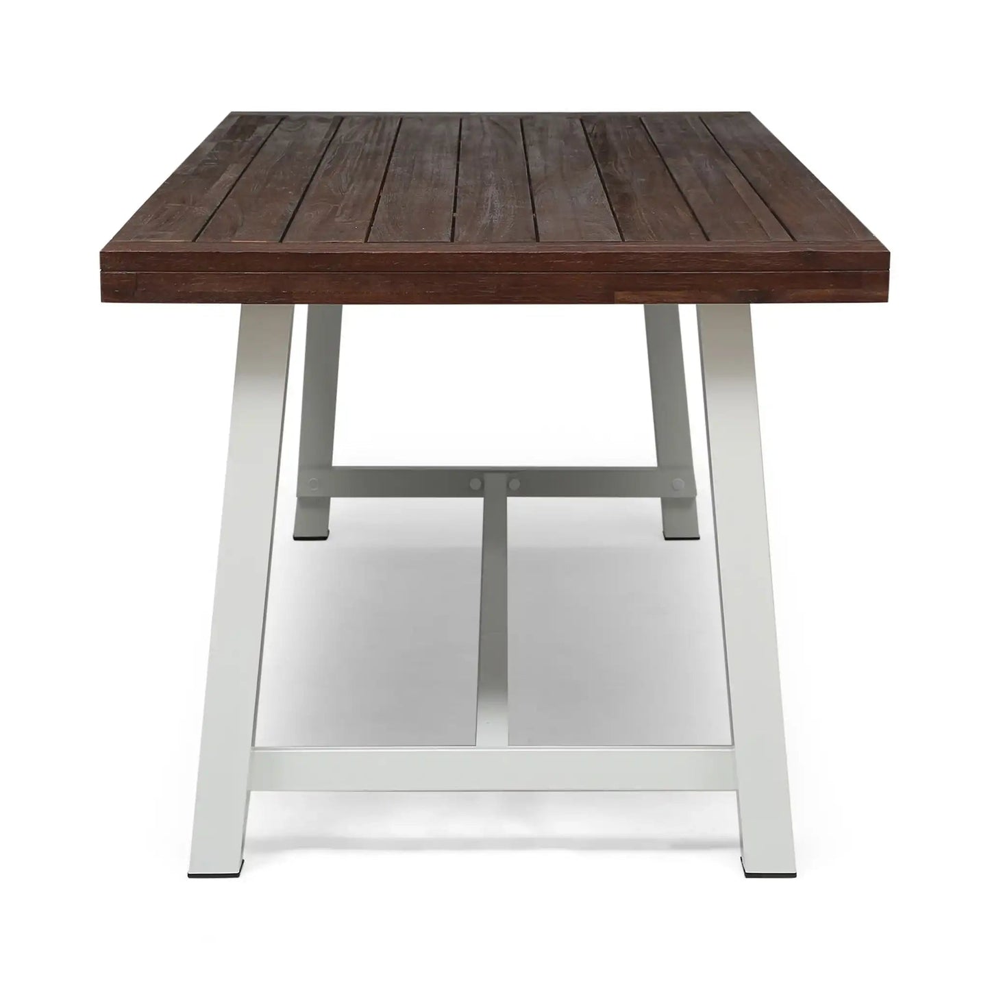 Equilibrium Outdoor Dining Table With Wooden Frame And Slat Top