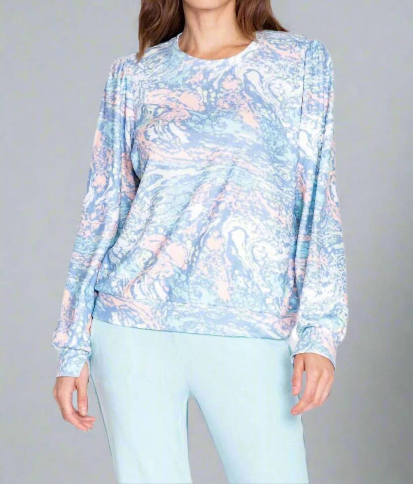 Pj Salvage - Molten Marble Long Sleeve Lounge Top