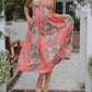 Olivaceous - Blossom Print Midi Dress