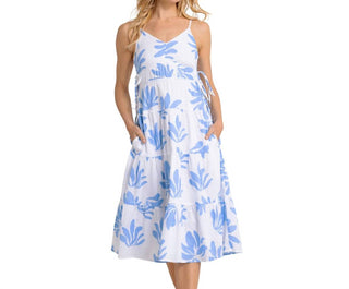 Southern Tide - Vestido midi luxuoso com folhas Raquel