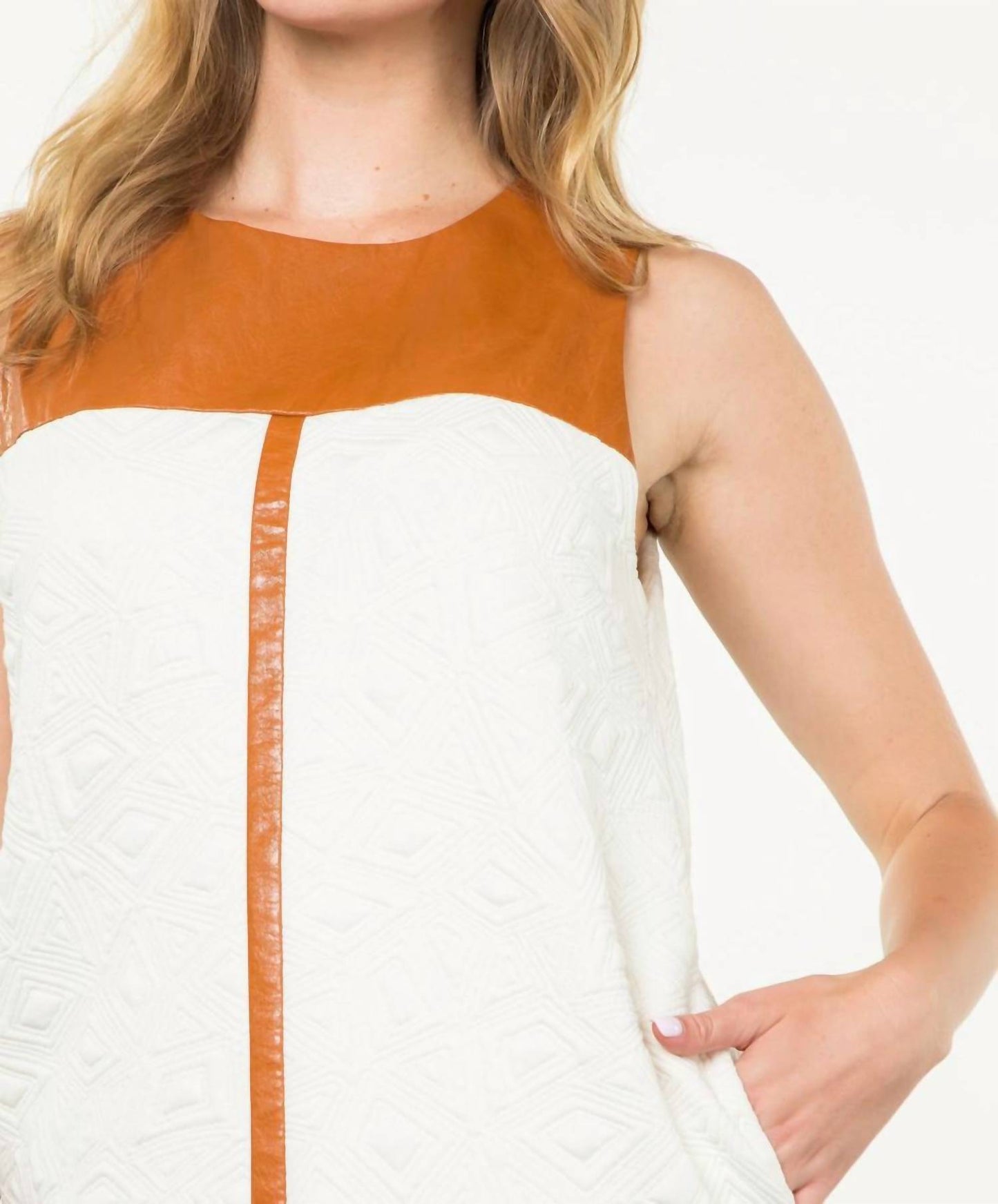 Thml - Faux Cognac Sleeveless Mini Dress