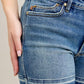 Judy Blue - Mid Rise Tummy Control Release Hem Denim Short