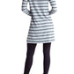 Kensie - Brushed Striped Long Sleeve Turtleneck Dress