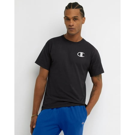 Champion Men's Black Palm Tree Logo Short Sleeve T-Shirt
