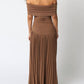 Olivaceous - Drop Waist Maxi Dress