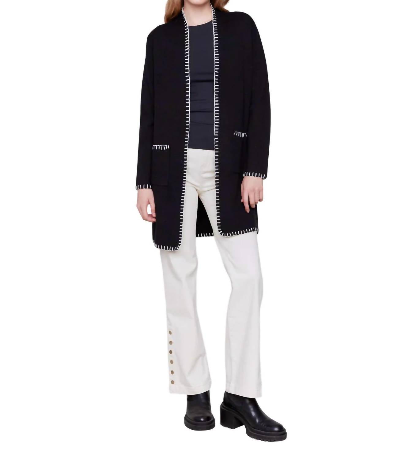 Charlie B - Blanket Stitch Long Cardigan