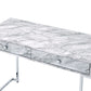 Tigress Printed Faux Marble Top Writing Desk - White
